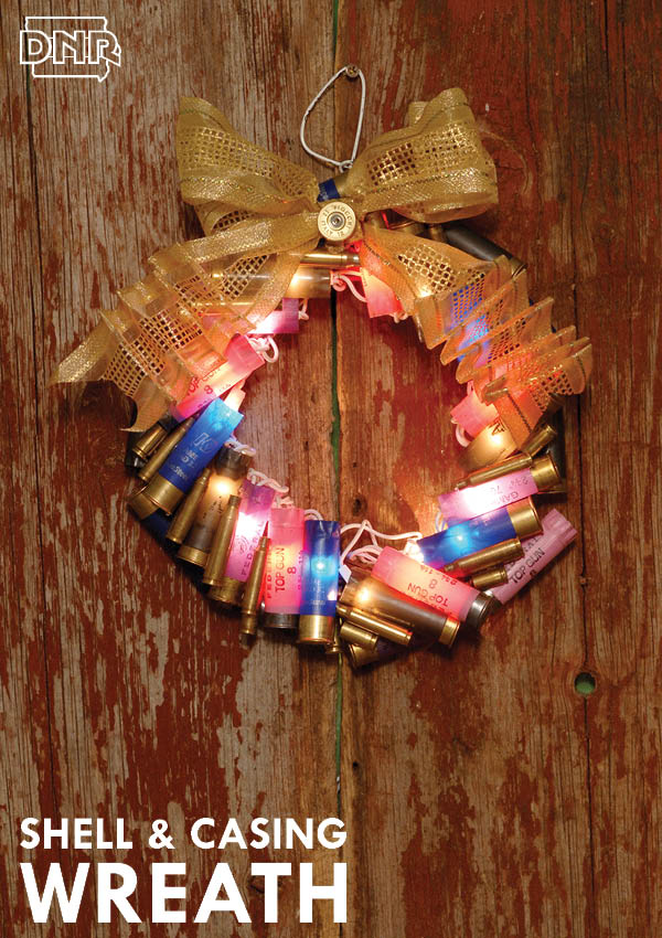 Upcycled DIY shotgun shell and casing wreath instructions from Iowa Outdoors magazine