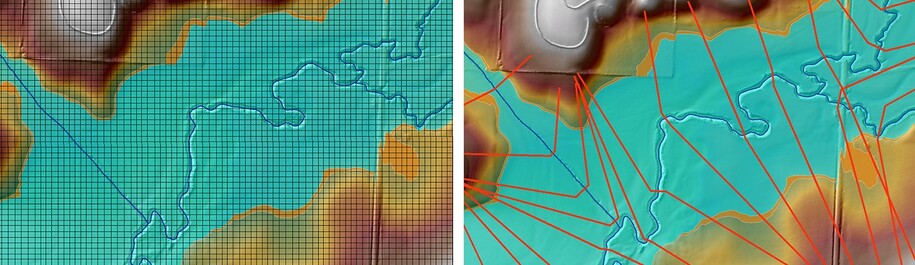 1D mapping uses a profile baseline and cross sections on right